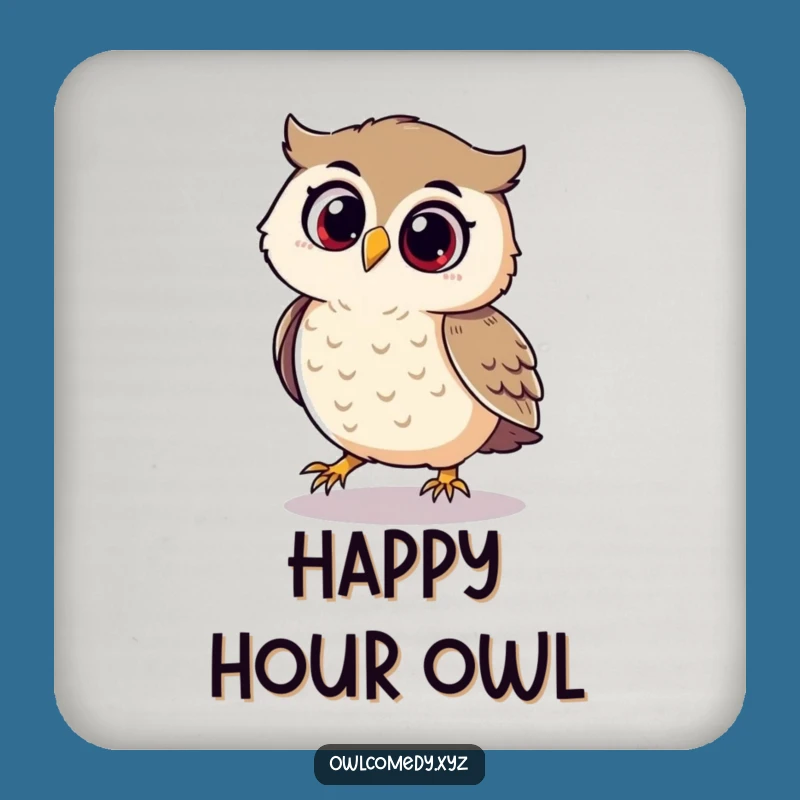 Funny Playful Owl Coaster - Protect Surfaces with Play, Perfect Funny Gift