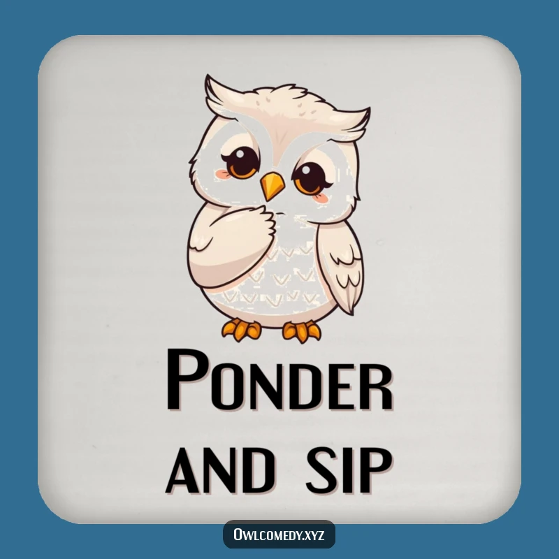 Funny Thoughtful Owl Coaster: Protect Surfaces Wisely - Fun Decor Gift