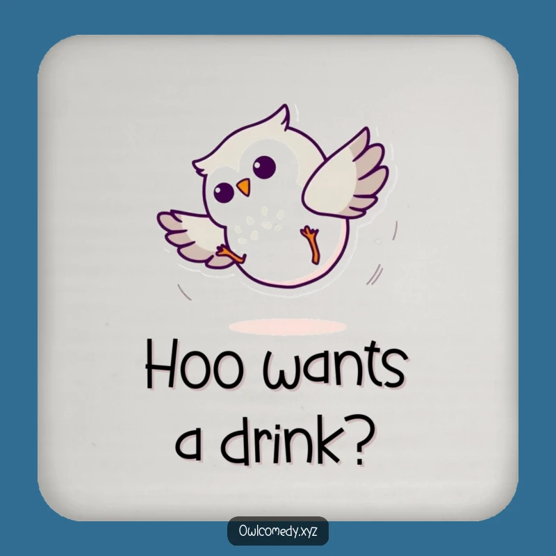 Funny Minimalist Owl Cartwheel Coaster: Protect Surfaces with Fun - Cute Funny Gift!