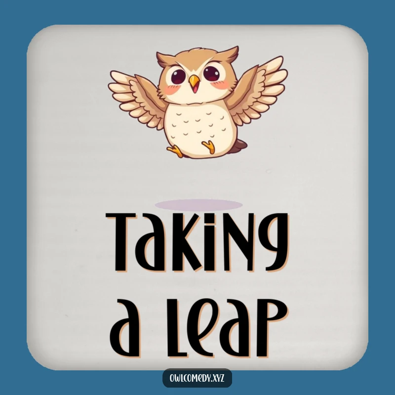 Funny Jumping Owl Coaster: Protect Surfaces with Energy, A Whimsical Funny Gift!