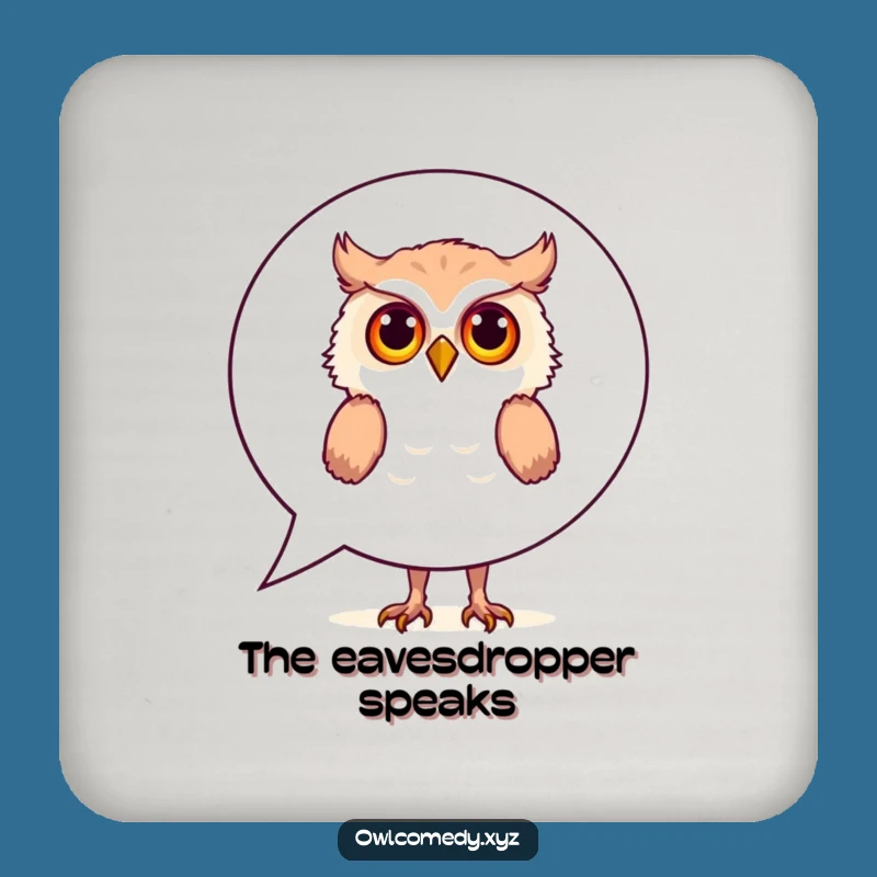 Funny Curious Owl Coaster Set: Protect Surfaces - Hilarious & Chic Gift