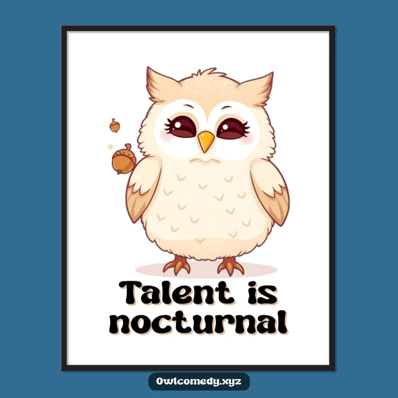 Funny Winking Owl Poster: Masterful Juggling Art, Ideal Funny Gift!