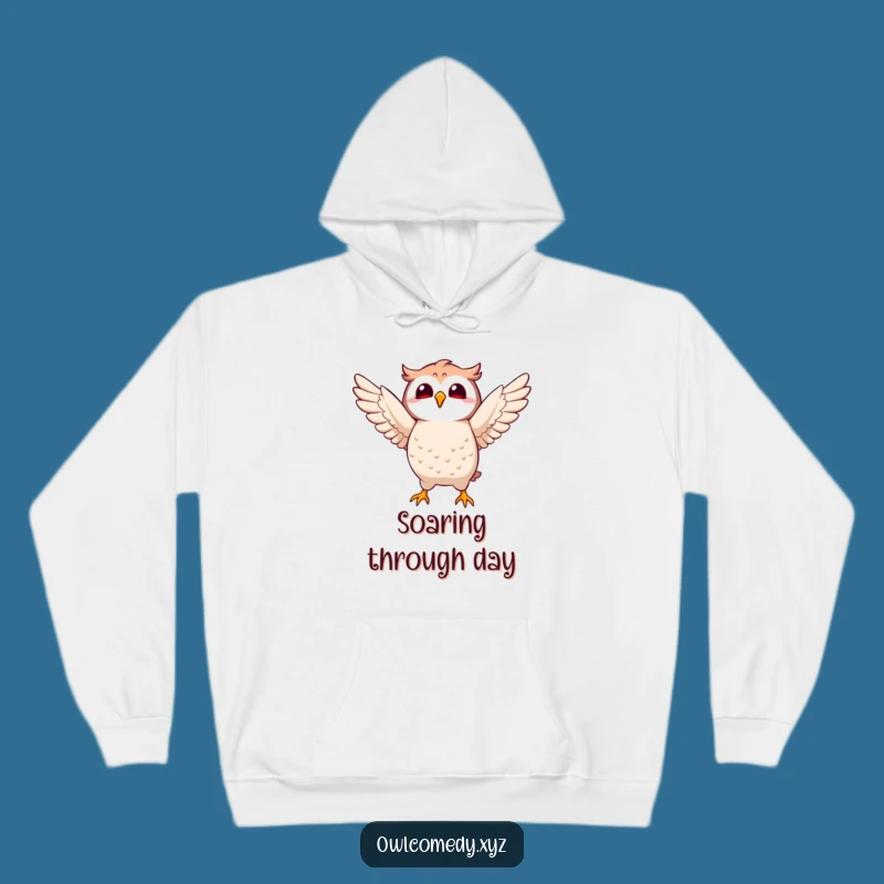 Cozy Funny Kawaii Owl Flap Hoodie: Joyful Character Comfort, Ideal Gift