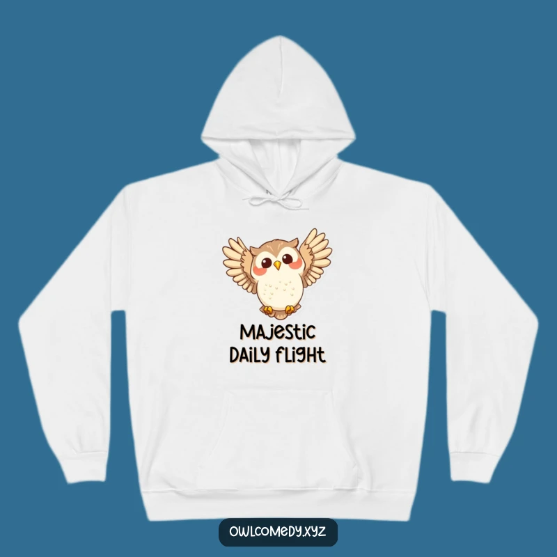 Funny Joyful Owl Swooping Hoodie: Cozy and Hilarious Gift for Happy Flyers