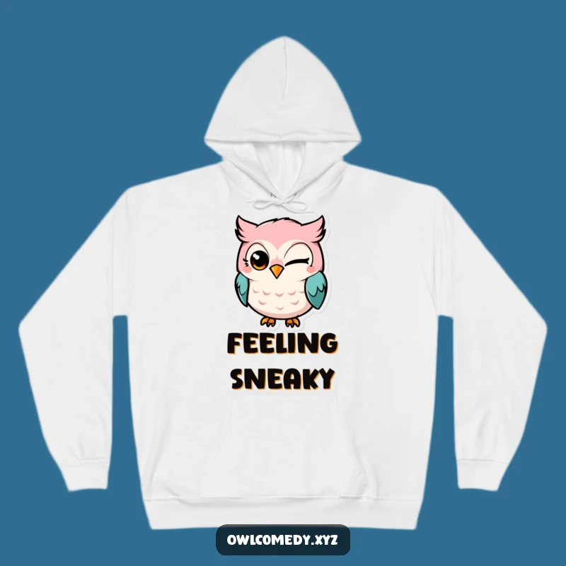 Funny Kawaii Owl Winking Hoodie: Cozy Up with a Touch of Mischief