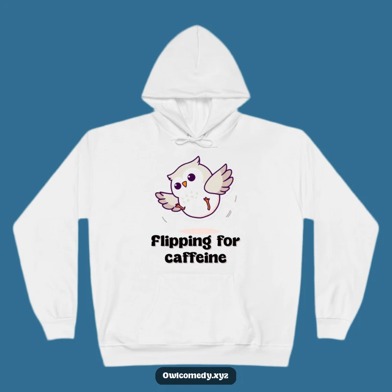 Funny Minimalist Owl Cartwheel Hoodie: Cozy Flip - Warm Funny Gift!