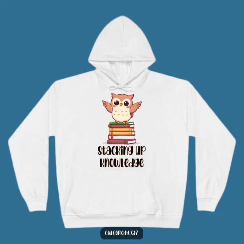 Funny Kawaii Owl Book Hoodie - Cozy Reading Companion - Funny Gift