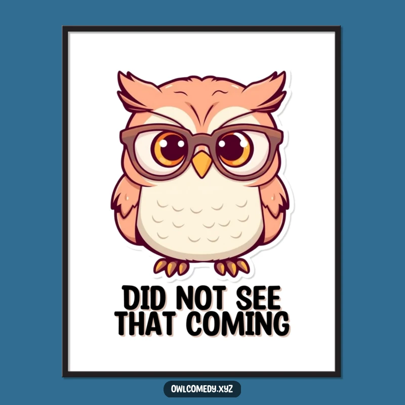 Funny Free Printable Owl Wall Art: Surprised Big Glasses Bird Downloadable Decor