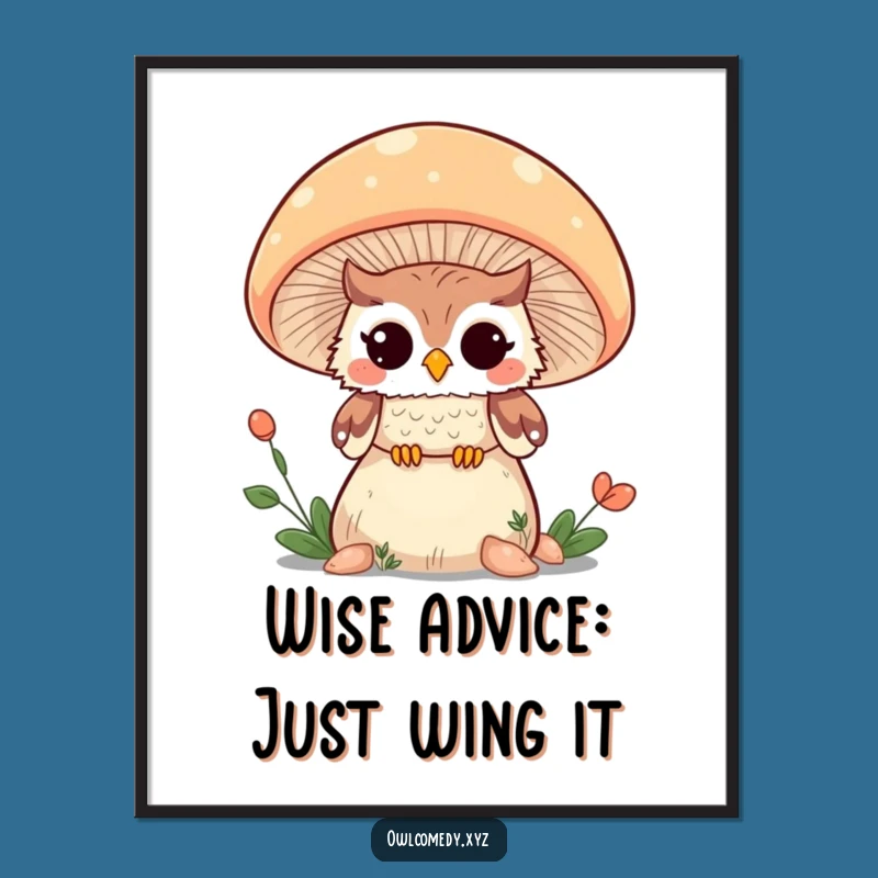 Free Printable Kawaii Owl Wall Art: Witty Wink Decor for Your Funny Downloadable Gift