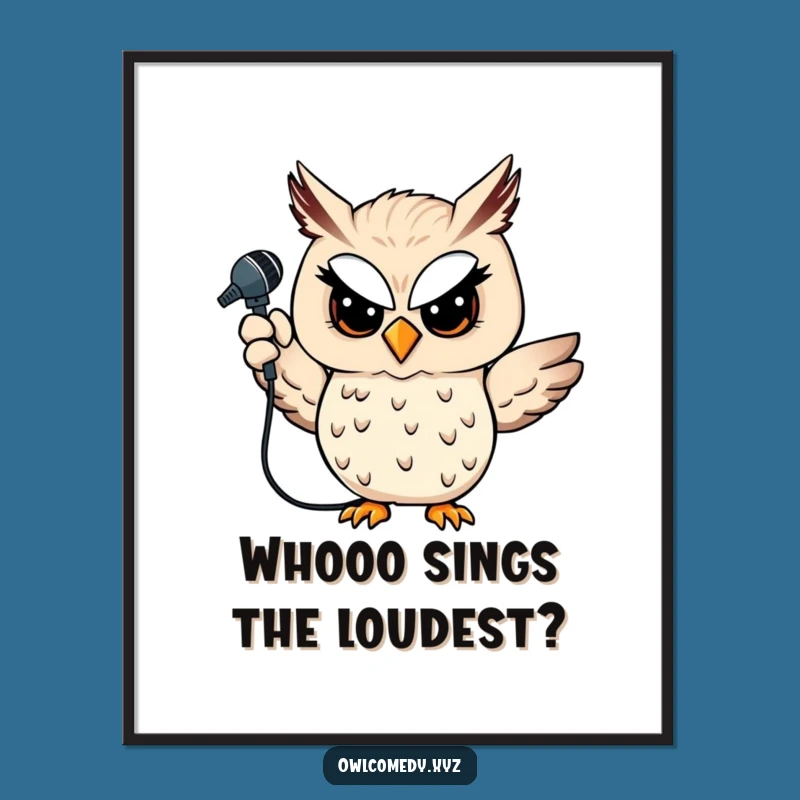Free Printable Owl Microphone Wall Art: Quirky, Funny Downloadable Decor