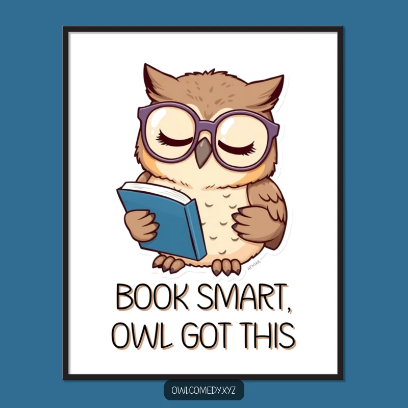 Free Printable Sleepy Owl Reading Wall Art - Whimsical Bookish Downloadable