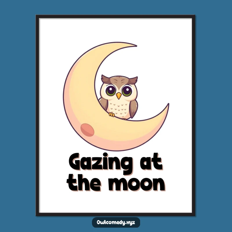 Free Printable Wall Art: Curious Owl Moon for Whimsical Night Sky Decor