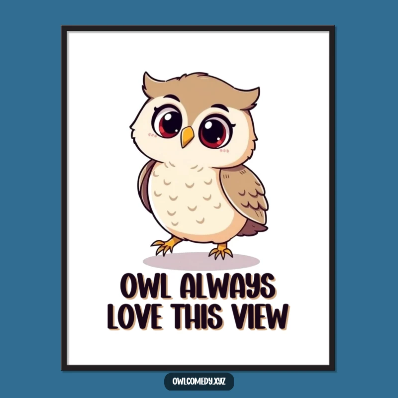 Funny Free Printable Wall Art: Playful Owl, Whimsical Downloadable Decor, Humorous Art
