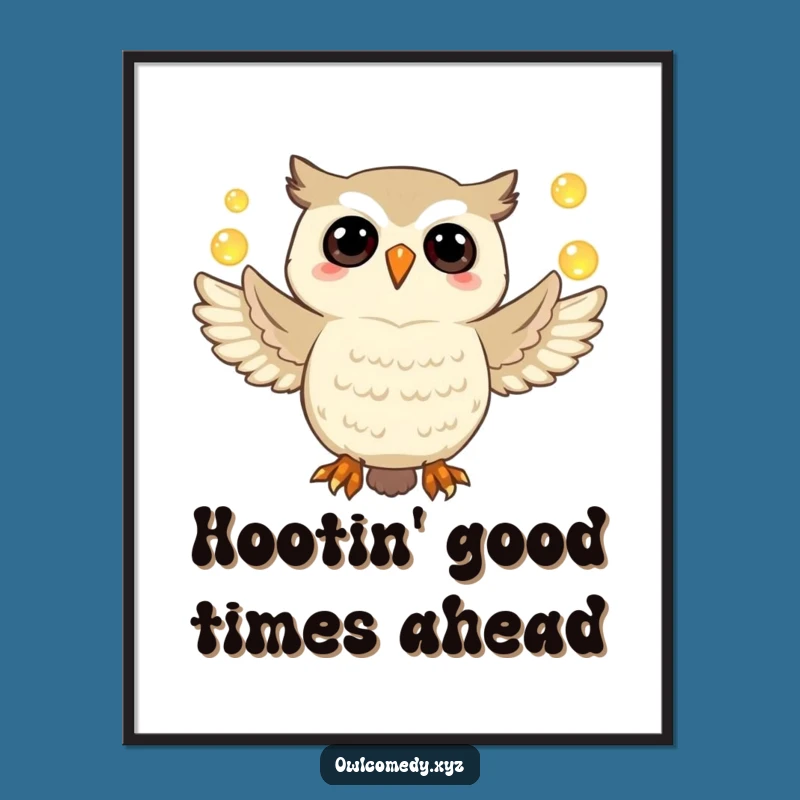 Free Printable Wall Art: Funny Juggling Owl, Whimsical Downloadable Art!