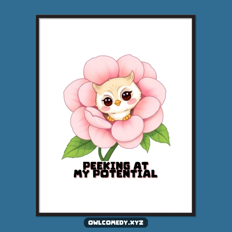 Free Printable Shy Owl Wall Art - Cute Kawaii Downloadable Decor for Sweet Spaces