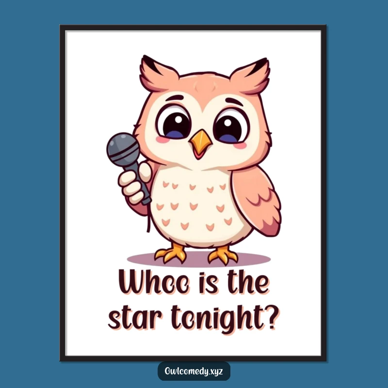Funny Free Printable Wall Art: Singing Owl - Downloadable Decor for Music Fans