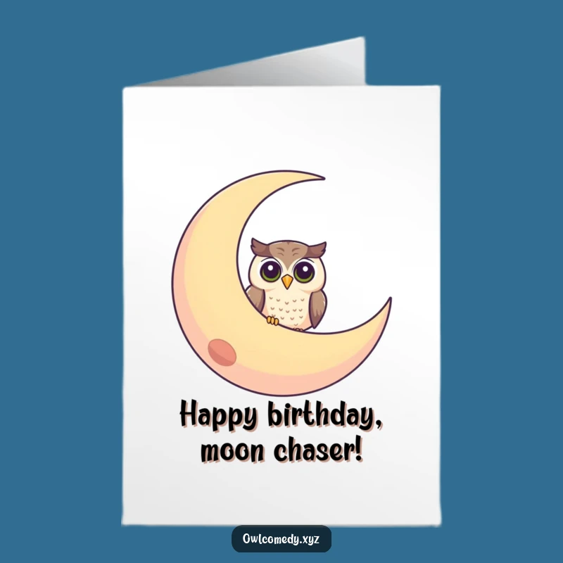 Free Printable Birthday Card: Curious Owl Moon for a Whimsical Celebration