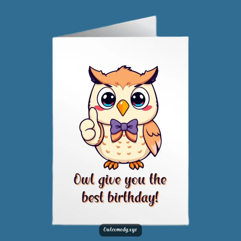 Free Printable Dapper Owl Birthday Card: Funny Downloadable Gift for Celebrations