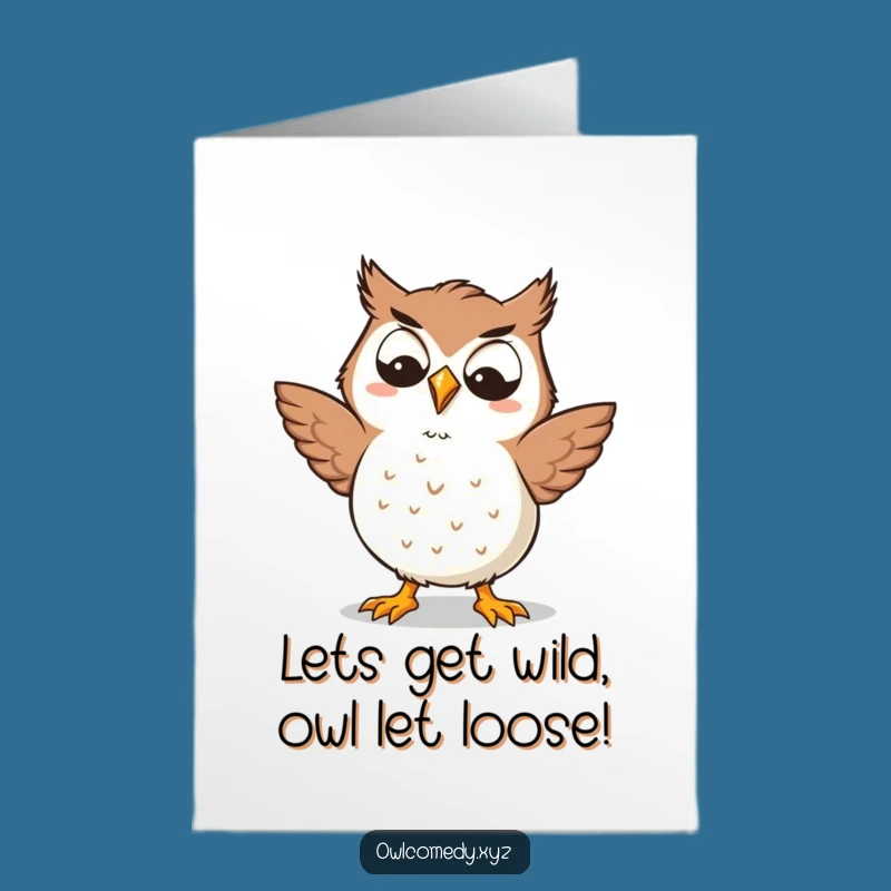 Free Printable Birthday Card: Silly Dancing Owl - Goofy Funny DIY Gift