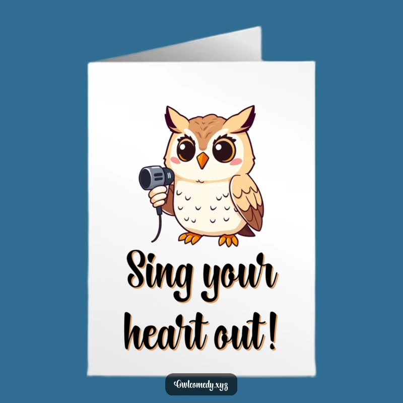 Free Printable Birthday Card: Singing Owl, Humorous Downloadable Gift!