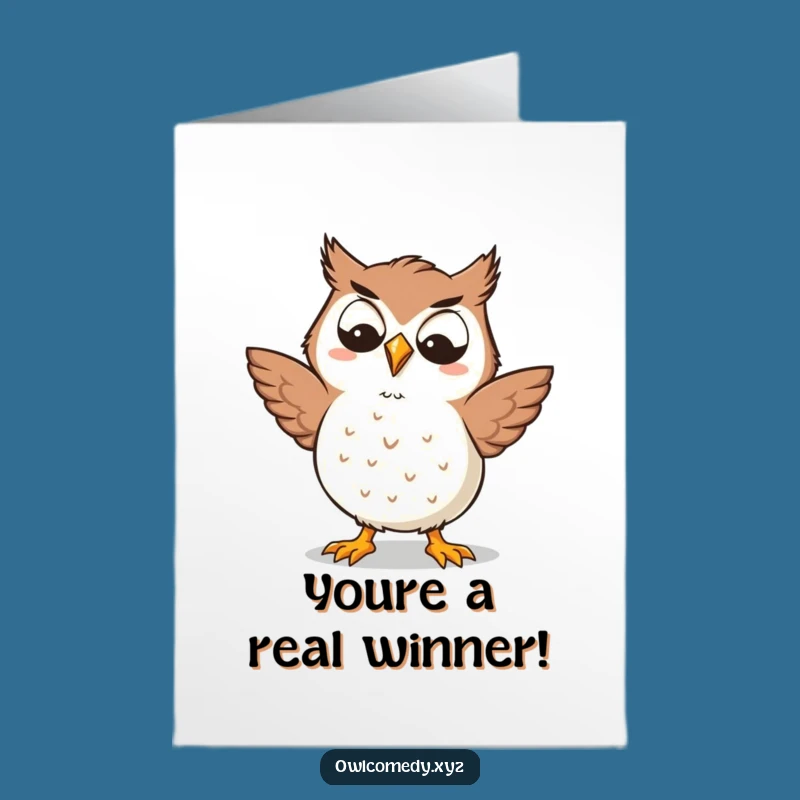 Free Printable Congrats Card: Silly Dancing Owl - Cheerful DIY Download