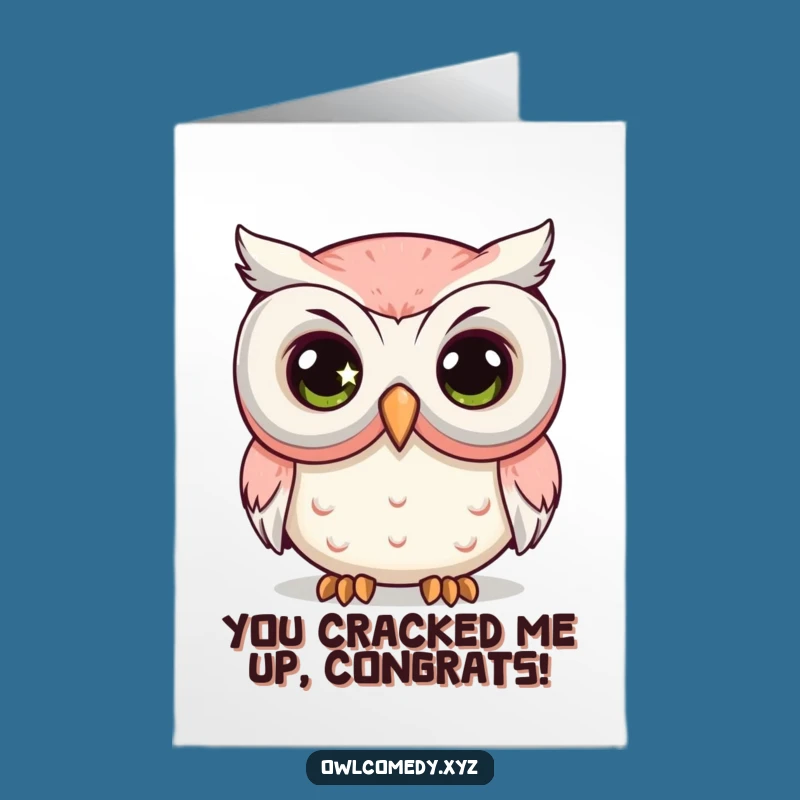 Free Printable Congrats: Owl Behind Mask Celebration Card Downloadable