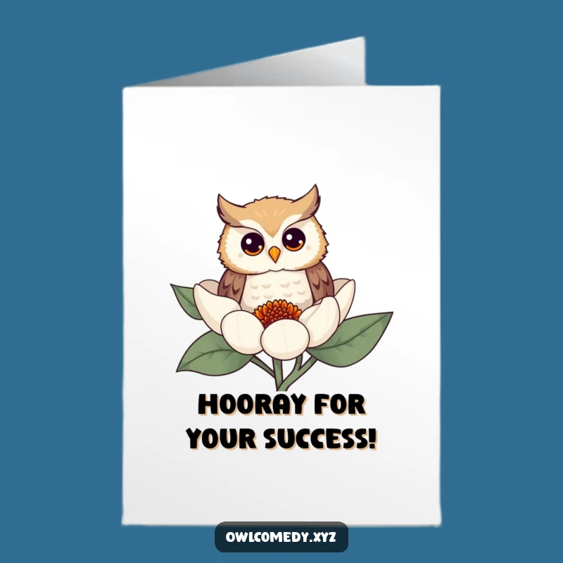 Free Printable Congratulations Card: Curious Owl Peeking Funny Downloadable Gift for Any Occasion