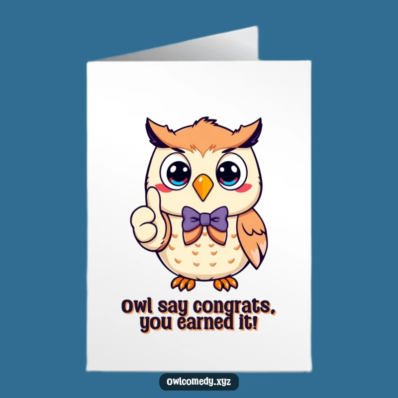 Free Printable Dapper Owl Congrats Card: Hilarious Downloadable Gift for Success