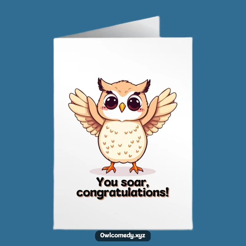 Free Printable Owl Congratulations Card: Dancing Owl Downloadable for Success