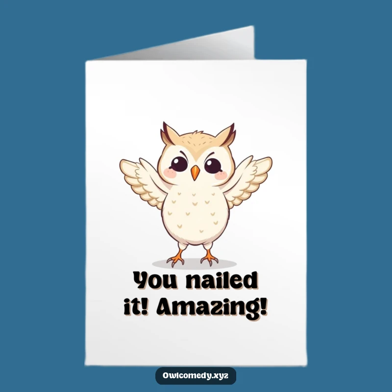 Free Printable Owl Dance Congratulations Card: Funny Flapping Wings, Celebrate Downloadable