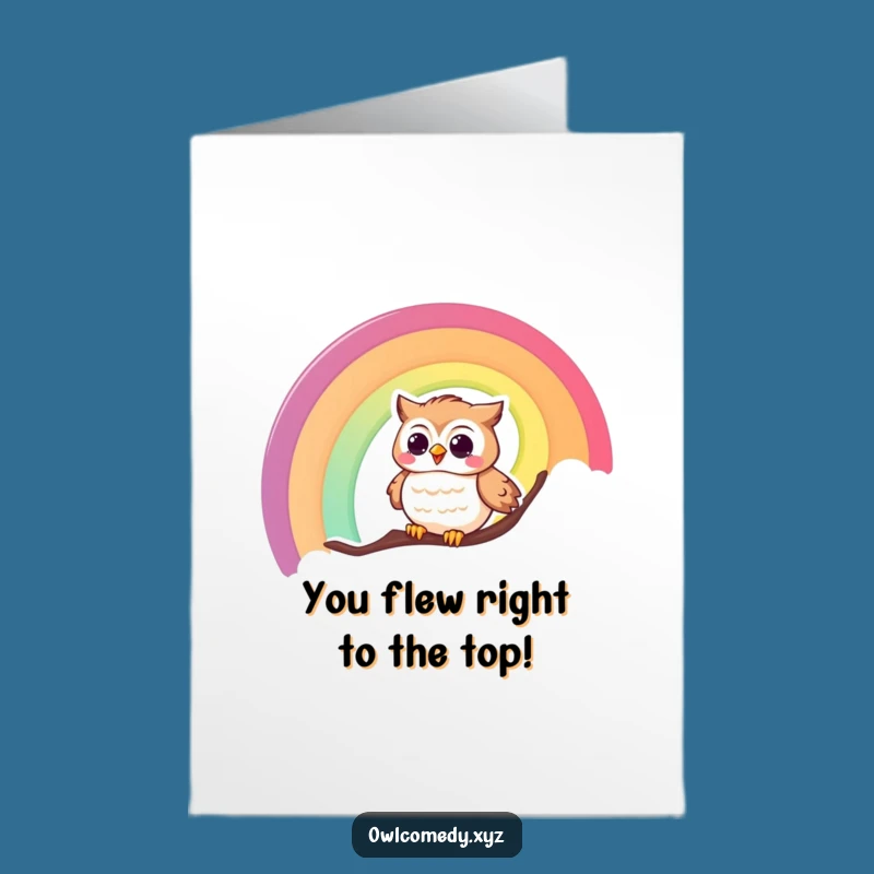 Free Printable Congrats Owl Card: Giggling Rainbow Slider Funny Downloadable Gift