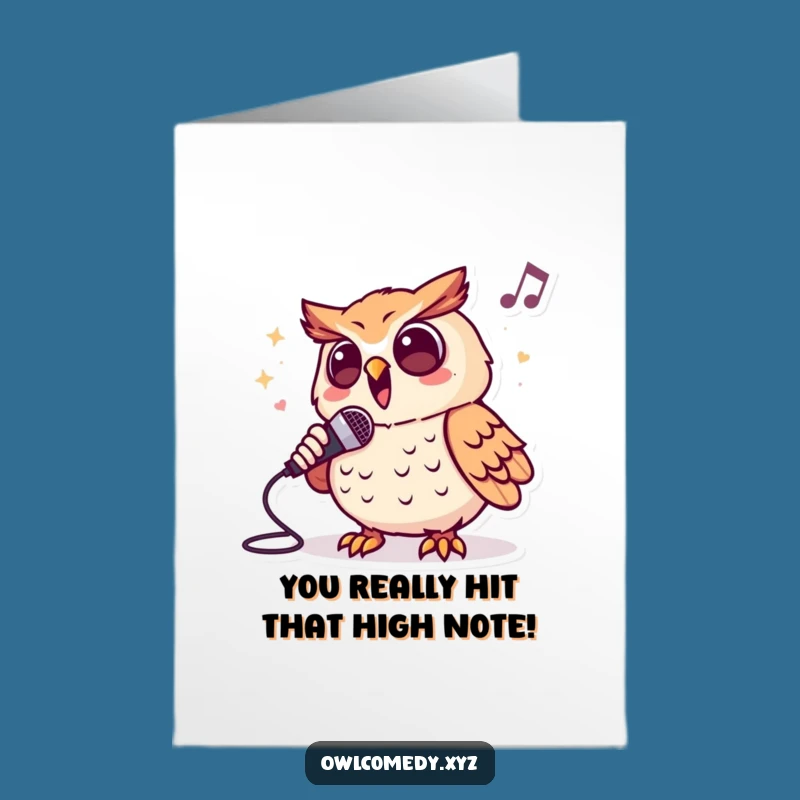 Free Printable Congrats Card: Star Singing Owl, Celebrate Success with Downloadable Applause