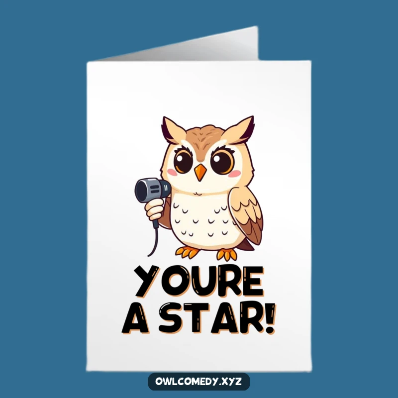 Free Printable Congrats Card: Singing Owl, Funny Downloadable Celebration