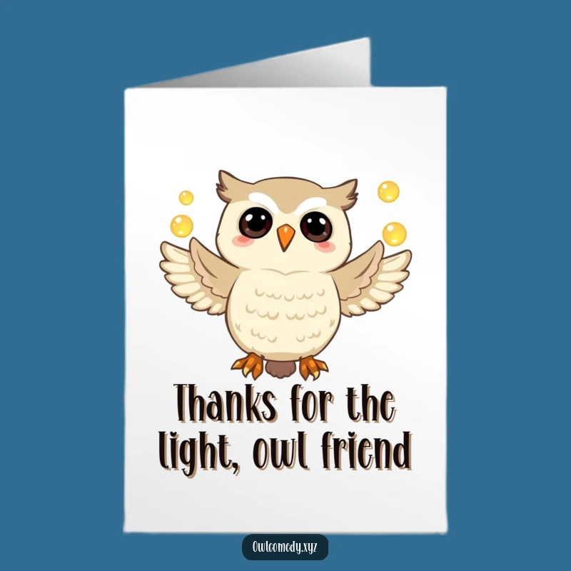 Free Printable Thank You Card: Hilarious Juggling Owl Expresses Gratitude!