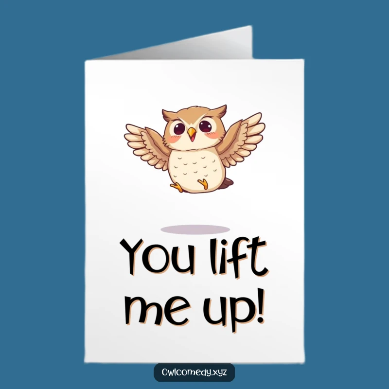 Free Printable Thank You Card: Jumping Owl, Funny Downloadable Gratitude