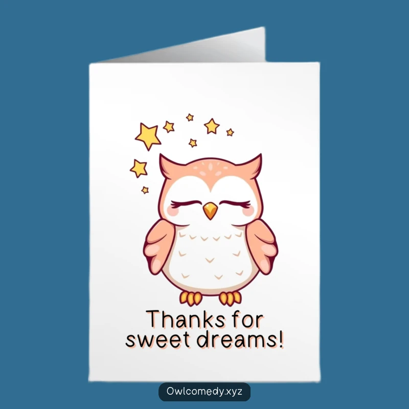 Free Printable Dreaming Owl Thank You Card - Serene Downloadable for Grateful Thoughts