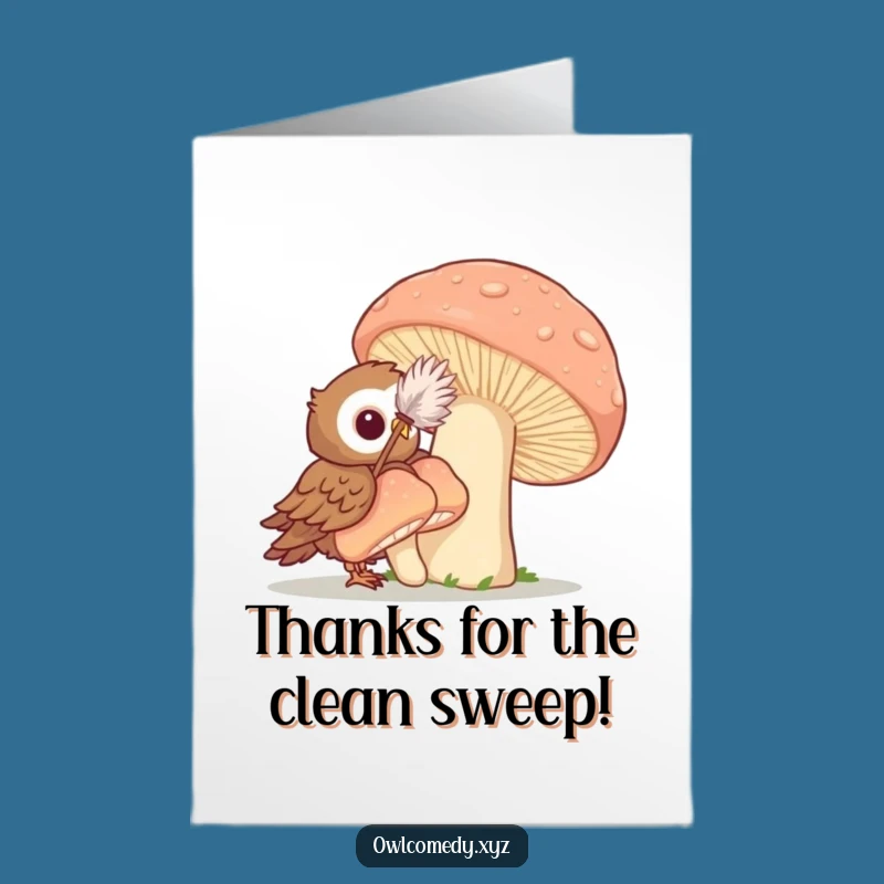 Free Printable Owl Duster Thank You Card - Humorous Downloadable