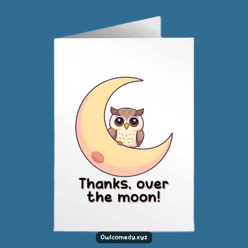 Free Printable Thank You Card: Owl Moon Expressing Thanks with a Smile