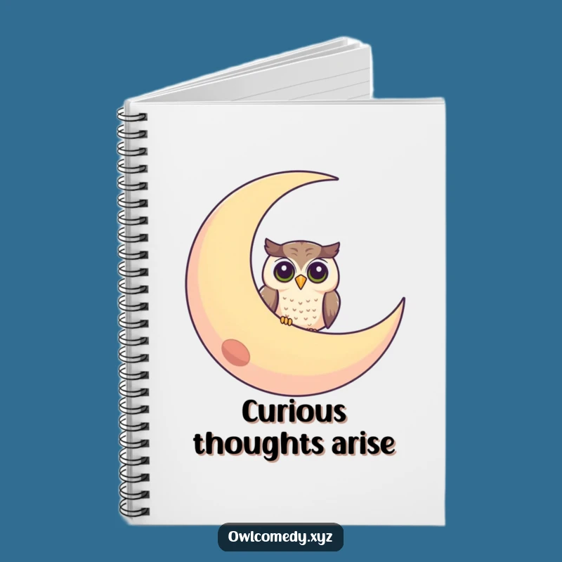 Funny Curious Owl Moon Notebook: Jot Down Ideas with Peek-a-Boo Flair