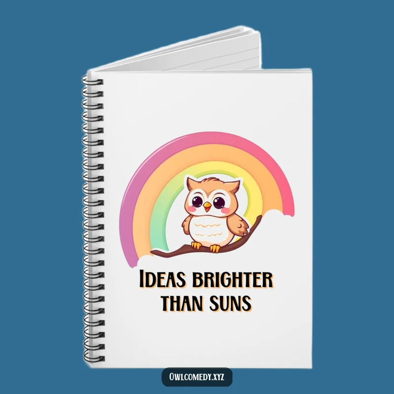 Funny Giggling Owl Rainbow Notebook: Jot Down Ideas with Joyful Giggles