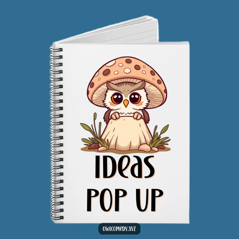 Funny Kawaii Mushroom Owl Notebook - Journal of Discoveries