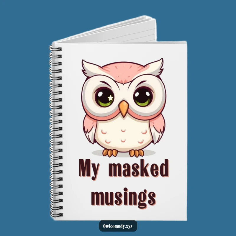 Funny Comedy Mask Owl Notebook: Mysterious Eye's Peek Journal, Gift!