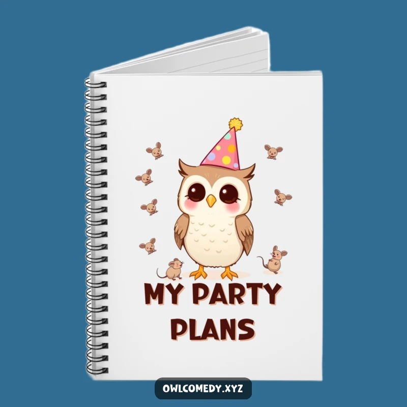 Funny Kawaii Owl Notebook - Party Juggling Journal, Perfect Funny Gift for Planners
