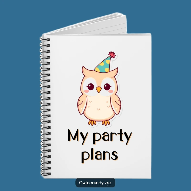 Funny Kawaii Owl Party Hat Notebook: Plan Your Parties with Flair