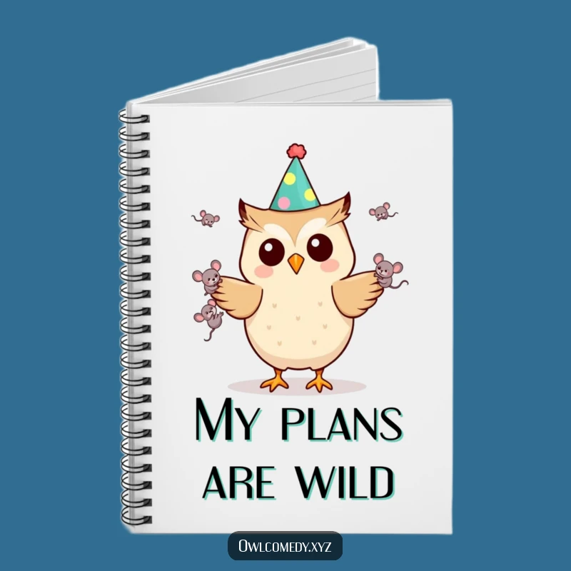 Funny Kawaii Owl Notebook - Party Juggler, Hilarious Journal Gift for Organizers