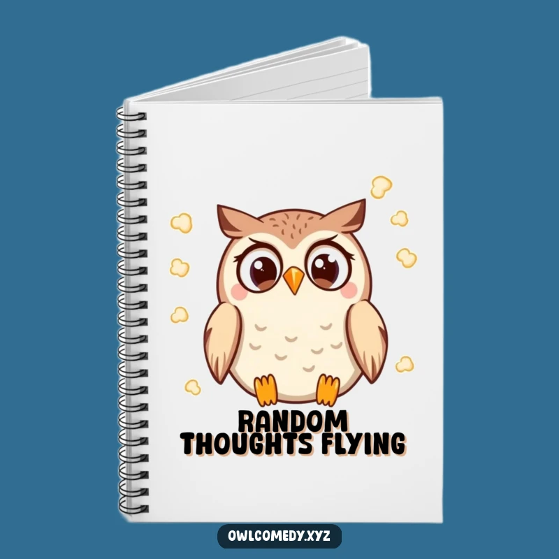 Funny Kawaii Owl Notebook - Popcorn Fun Journal, Perfect Funny Gift for Writers