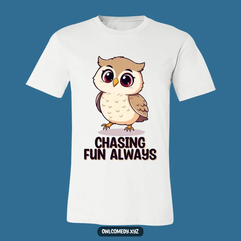 Funny Playful Owl T-Shirt - Delightful Shadow Chaser, Ideal Funny Gift