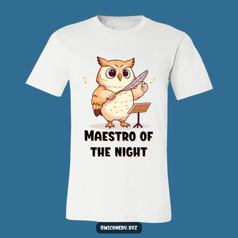 Funny Conducting Owl T-Shirt - Maestro of Merriment & Hilarious Music Gift