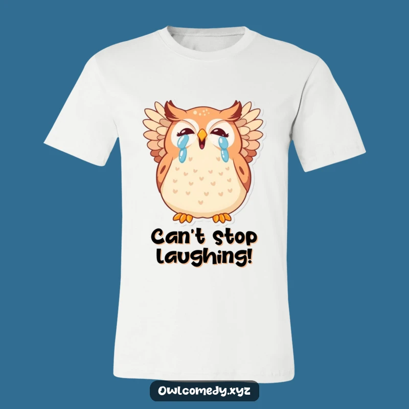 Funny Kawaii Owl Giggling T-Shirt: Hilarious Cartoon Bird Apparel Perfect Gift for Her