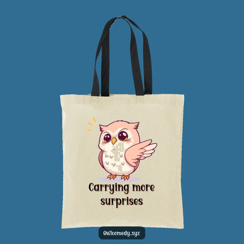 Funny Startled Owl Tote Bag: React & Carry, The Hilarious Surprise Bag!
